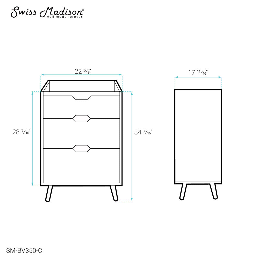 Brusque 24 Bathroom Vanity in White Oak -Cabinet Only (SM-BV350)