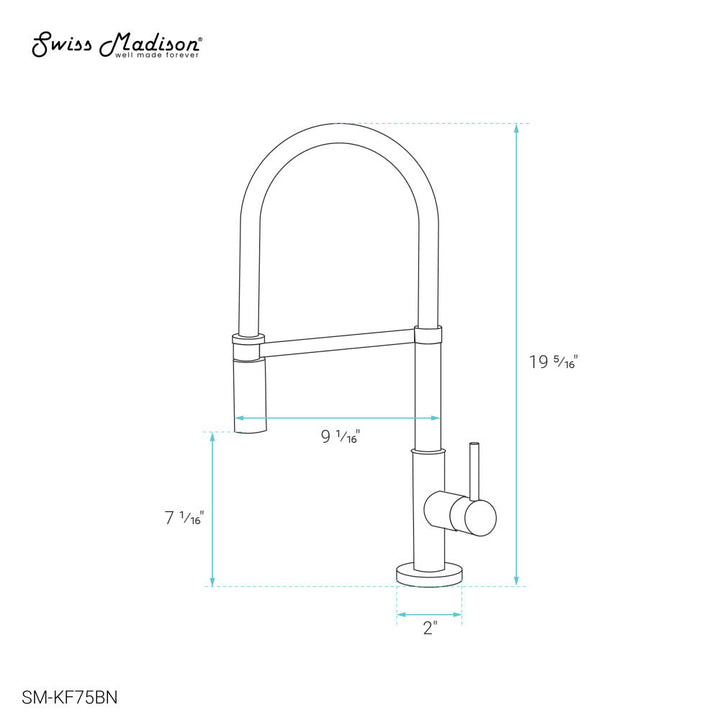 Troyes Single Handle, Pull-Down Kitchen Faucet in Brushed Nickel