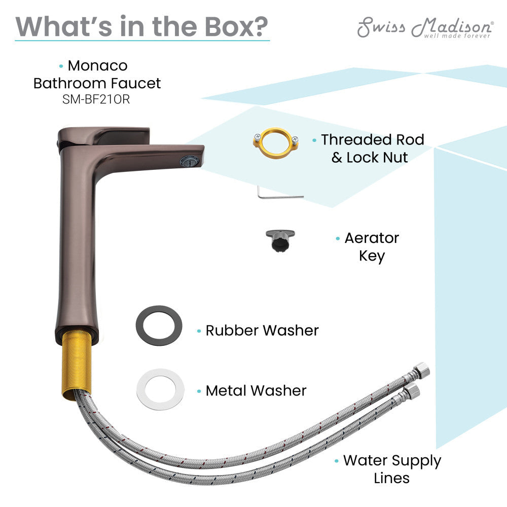 Monaco Single Hole, Single-Handle, High Arc Bathroom Faucet in Oil Rubbed Bronze