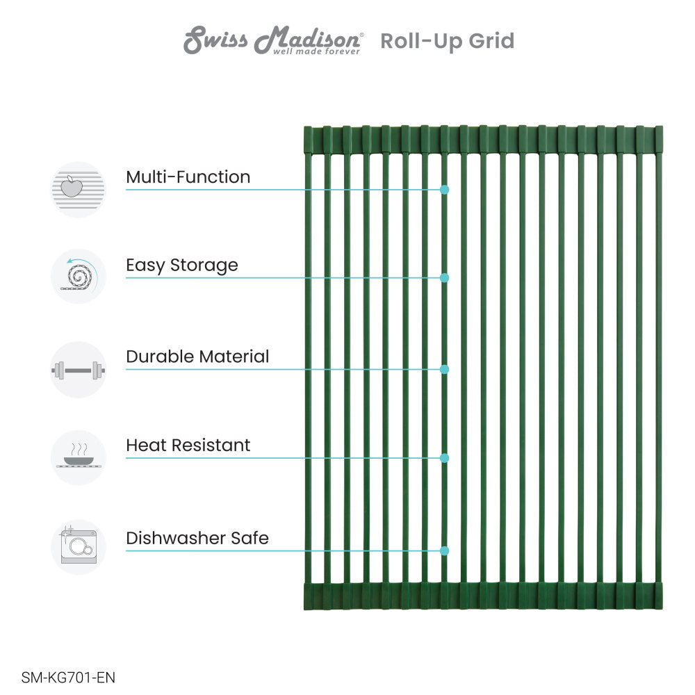 17" x 13" Kitchen Sink Grid, Green