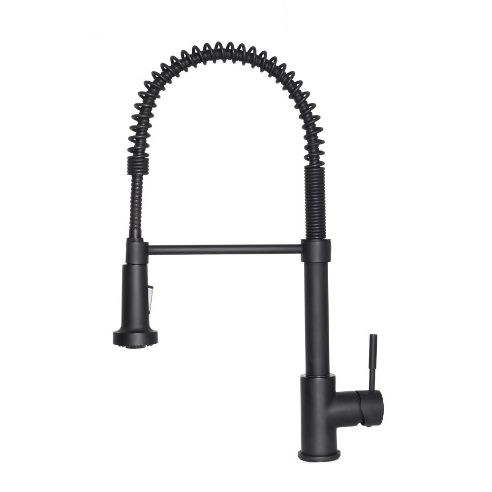 ZLINE Autograph Edition Apollo Pull Down Spring Single Handle Kitchen Faucet in Matte Black (APL-KF-MB)