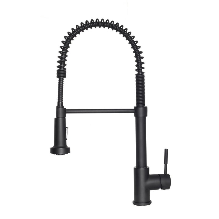 ZLINE Autograph Edition Apollo Pull Down Spring Single Handle Kitchen Faucet in Matte Black (APL-KF-MB)