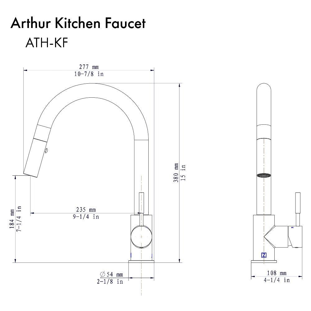 ZLINE Arthur Pull Down Single Handle Kitchen Faucet in Chrome (ATH-KF-CH)