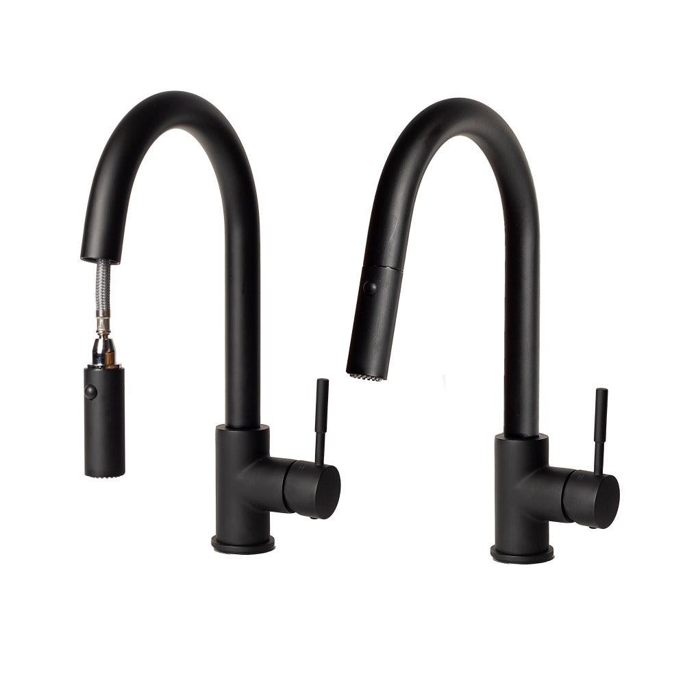 ZLINE Autograph Edition Arthur Pull Down Single Handle Kitchen Faucet in Matte Black (ATH-KF-MB)