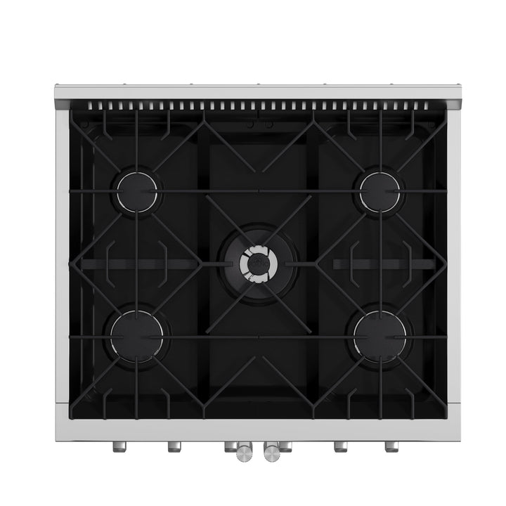 Forno Galiano 30-Inch Freestanding French Door Gas Range, 5 Burners, Convection Oven, Energy Efficient