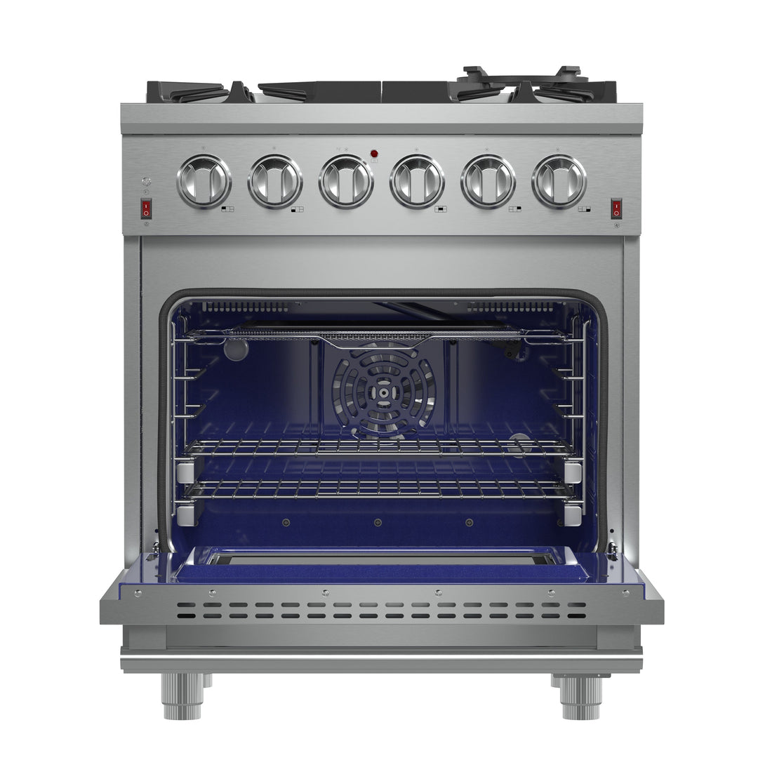 Forno Massimo 30-Inch Freestanding Gas Range, 5 Burners, True Convection Oven