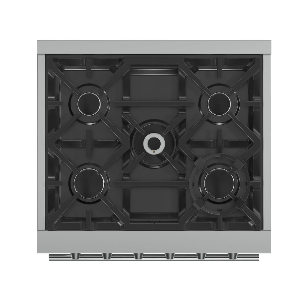 Forno Massimo 30-Inch Freestanding Gas Range, 5 Burners, True Convection Oven