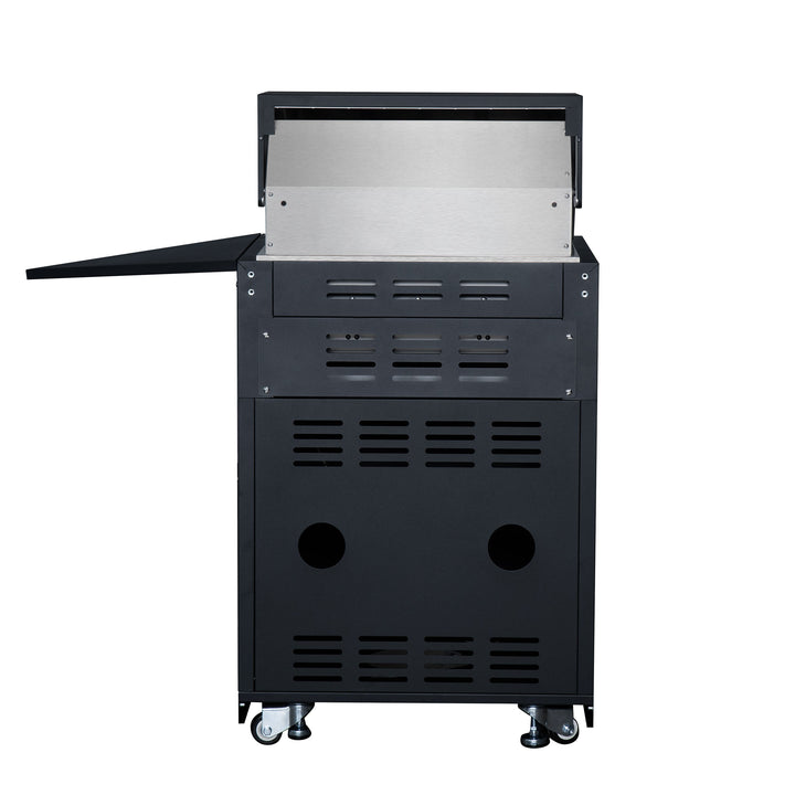 Forno All’Aperto 99,600 BTU Outdoor Kitchen, 5 Burners, Infrared Burners, Side Burner, Black Sintered Stone Countertops, Gas Pizza Oven, Sink Module, Bar &amp; Beverage Center