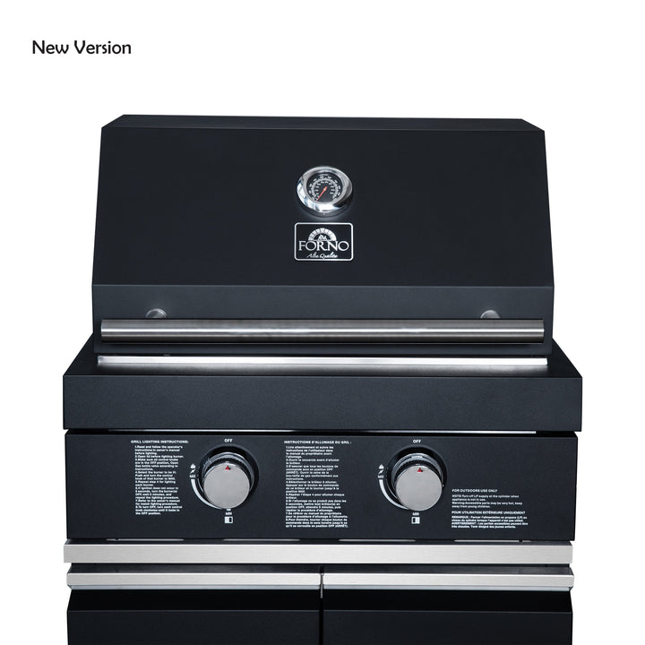 Forno All’Aperto 99,600 BTU Outdoor Kitchen, 5 Burners, Infrared Burners, Side Burner, Black Sintered Stone Countertops, Gas Pizza Oven, Sink Module, Bar &amp; Beverage Center
