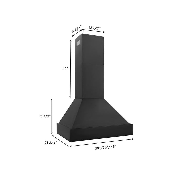ZLINE 30 in. Convertible Vent Black Stainless Steel Wall Mount Range Hood (BS655N-30)