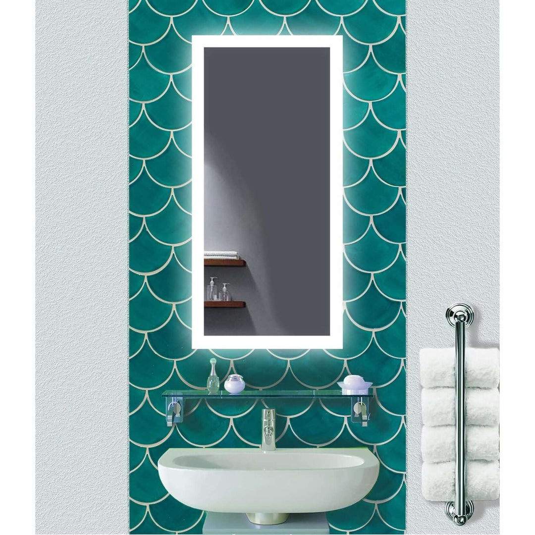 Krugg Bijou 15" LED Bathroom Mirror - Dimmer & Defogger