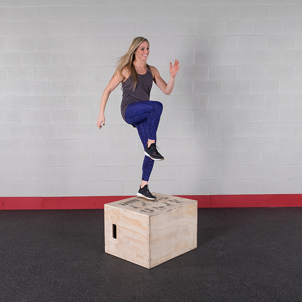 Body Solid Tools BSTWPBOX 3-in-1 Wooden Plyo Box