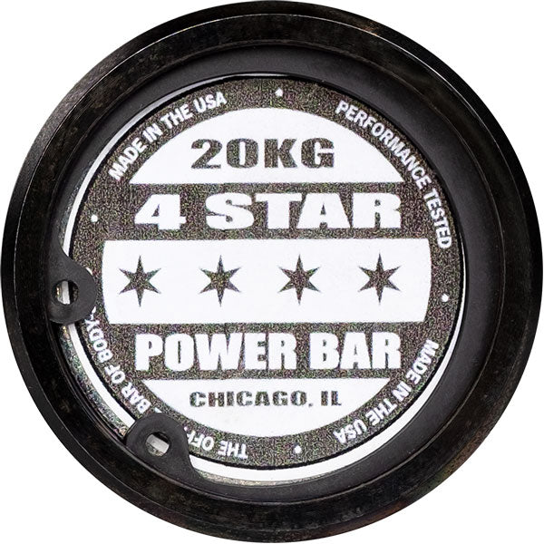 Body Solid Tools OB864STAR 7' Black 4-star Olympic Power Bar