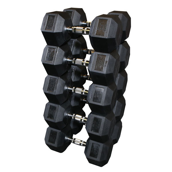 Body Solid Tools SDR Rubber Hex Dumbbells