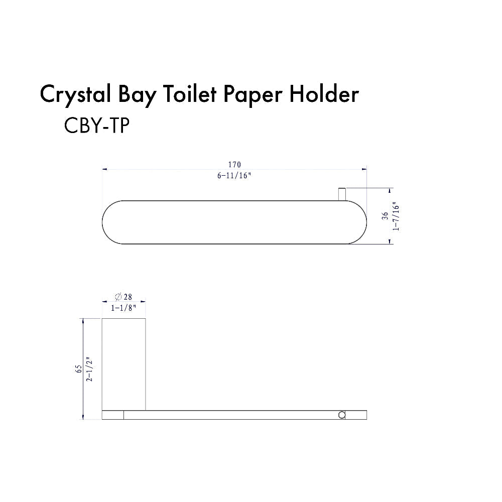 ZLINE Autograph Edition Crystal Bay Toilet Paper Holder in Matte Black (CBY-TP-MB)