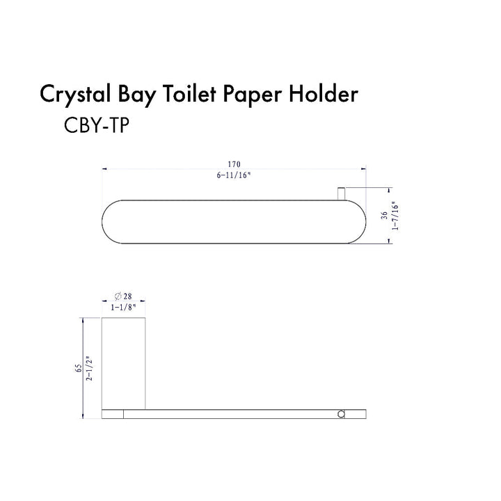 ZLINE Autograph Edition Crystal Bay Toilet Paper Holder in Matte Black (CBY-TP-MB)