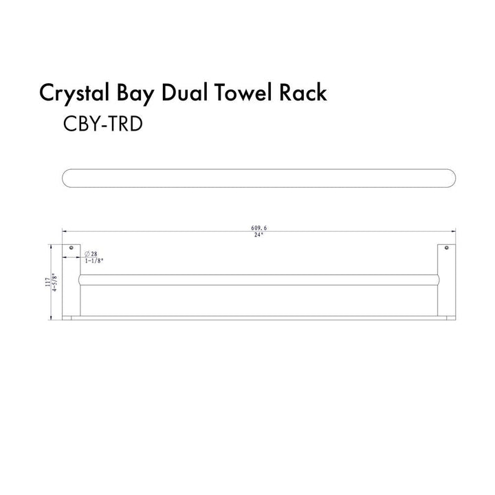 ZLINE Autograph Edition Crystal Bay Double Towel Rail in Matte Black (CBY-TRD-MB)