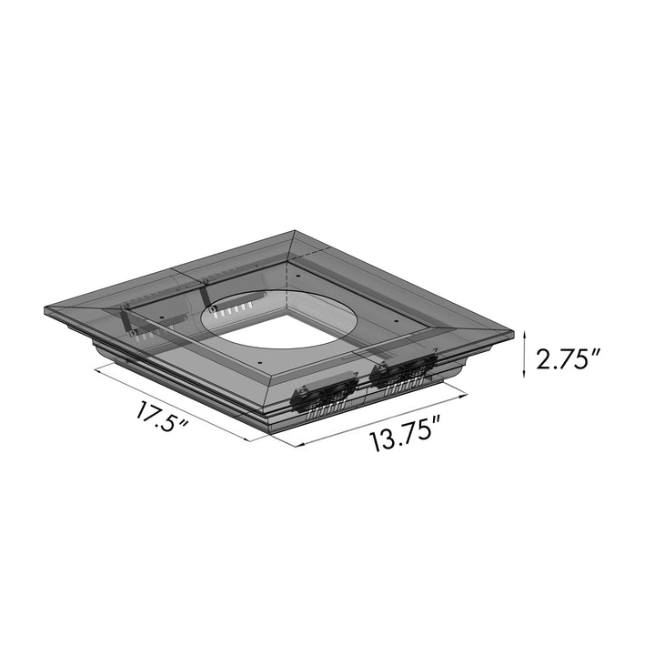 36" ZLINE CrownSound™Ducted Vent Island Mount Range Hood in Stainless Steel with Built-in Bluetooth Speakers (GL2iCRN-BT-36)