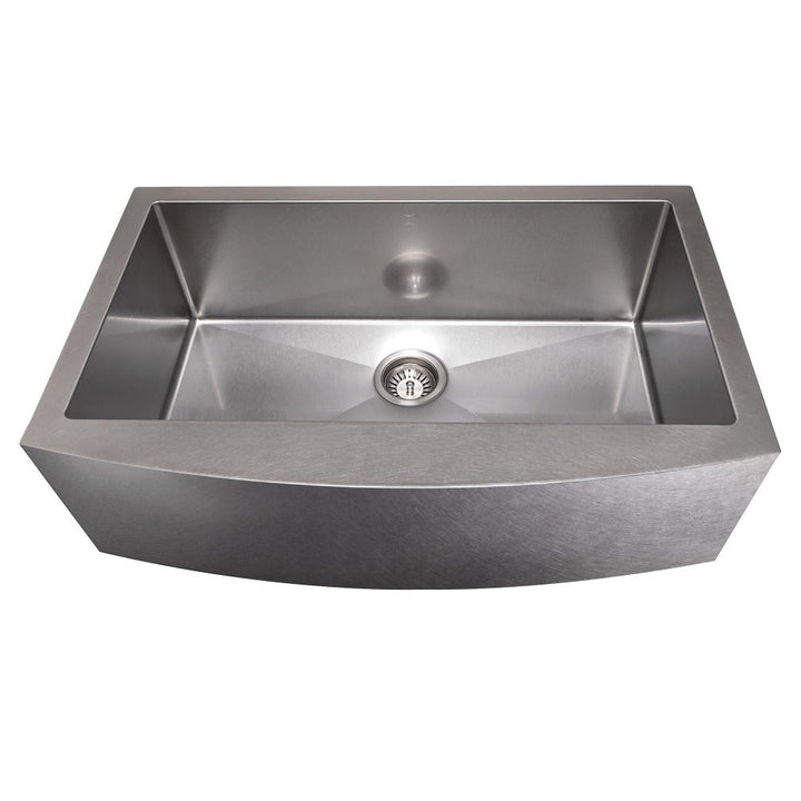 ZLINE 33 in. Vail Farmhouse Apron Mount Single Bowl Stainless Steel Kitchen Sink with Bottom Grid (SAS-33)
