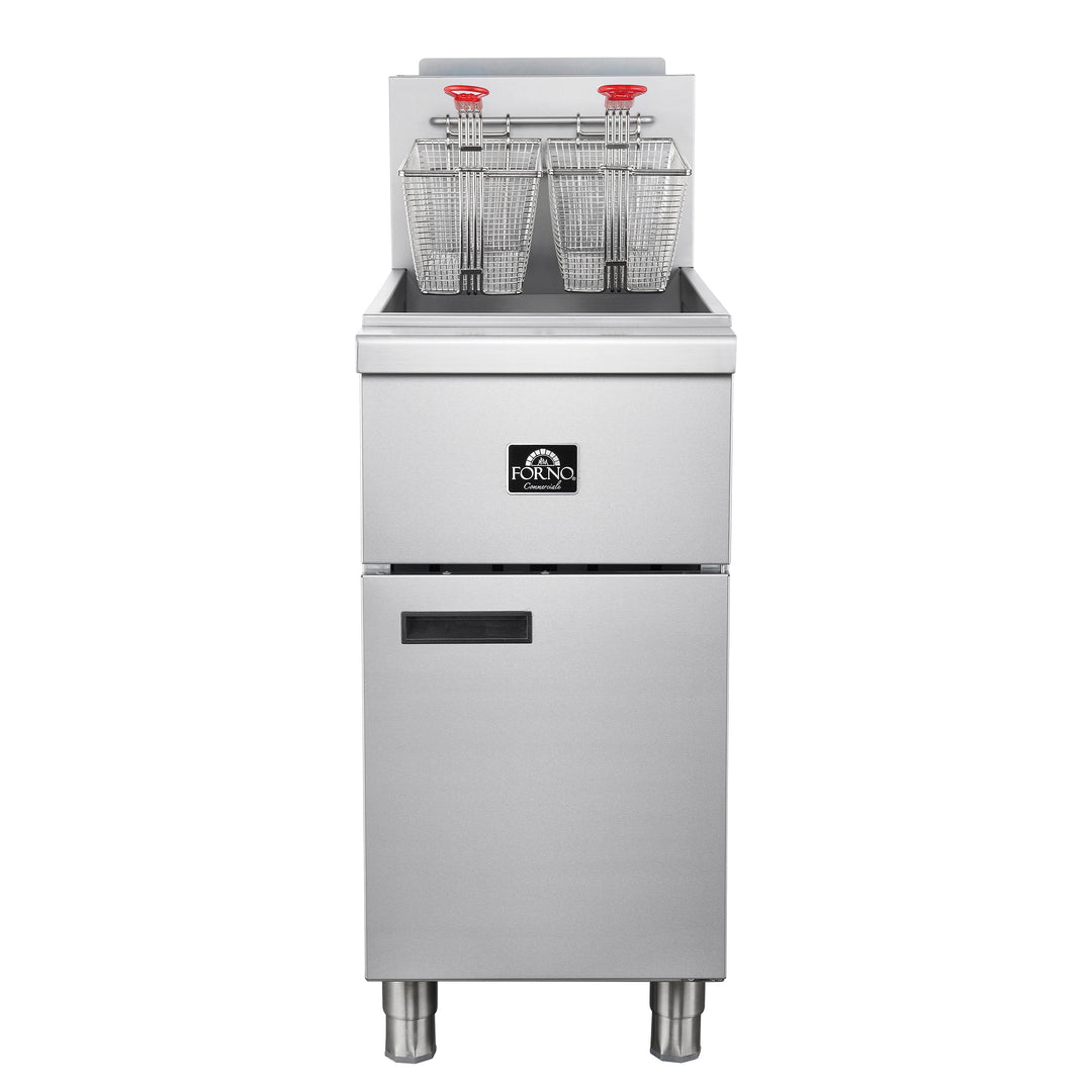 Forno Commerciale Natural Gas Deep Fryer, 4 Burners 120,000 BTU, 50 lbs Oil Capacity