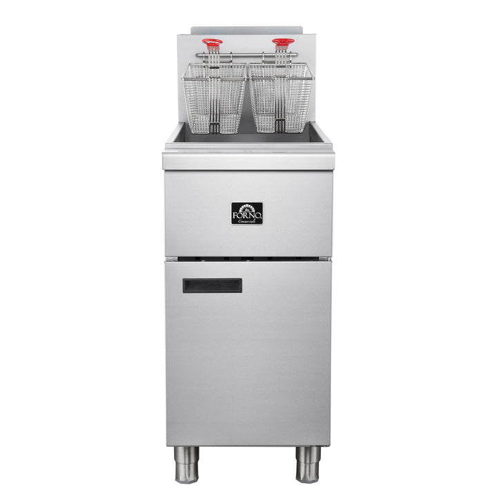 Forno Commerciale Natural Gas Deep Fryer, 4 Burners 120,000 BTU, 50 lbs Oil Capacity