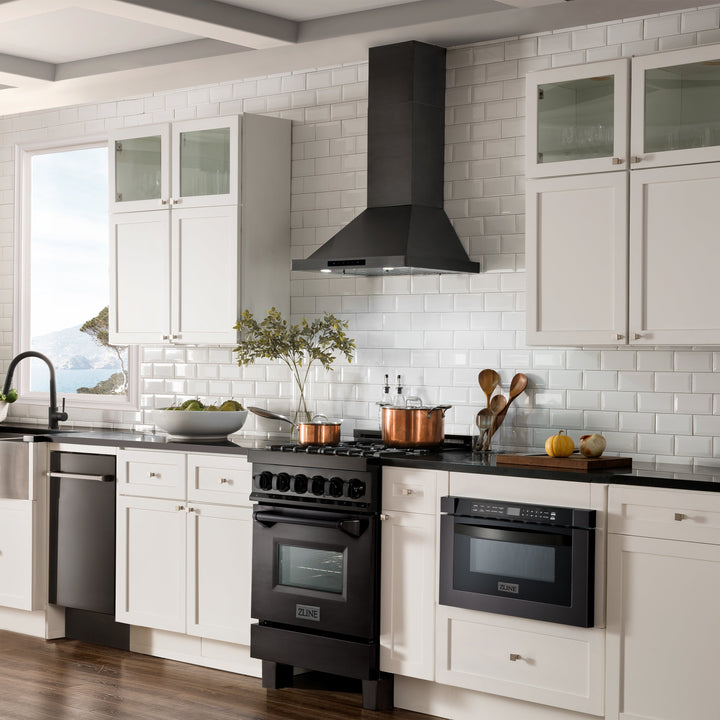 ZLINE 24" Convertible Vent Wall Mount Range Hood in Black Stainless Steel (BSKBN-24)