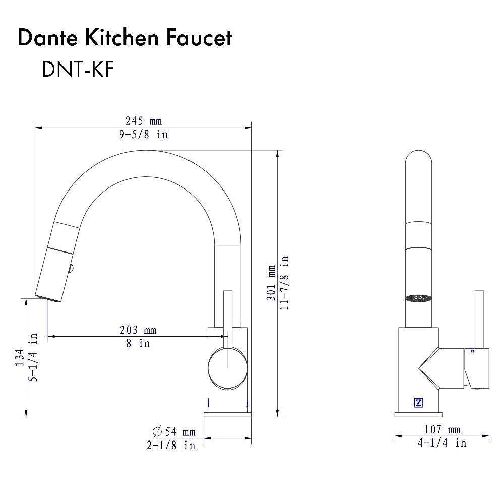 ZLINE Dante Pull Down Single Handle Kitchen Faucet in Chrome (DNT-KF-CH)