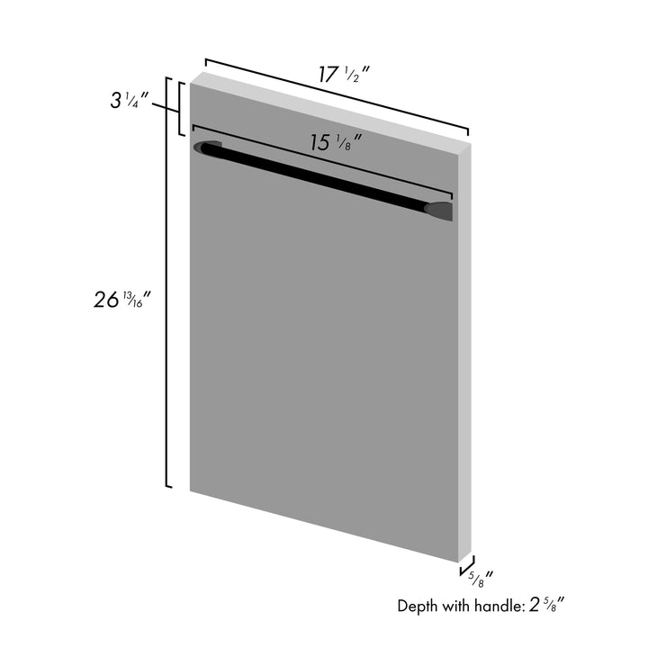 ZLINE 18 in. Dishwasher Panel in Blue Matte with Traditional Handle (DP-BM-18)