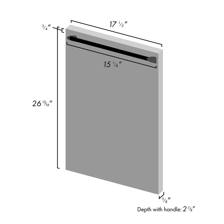 ZLINE 18 in. Dishwasher Panel in Unfinished Wood with Traditional Handle (DP-UF-H-18)