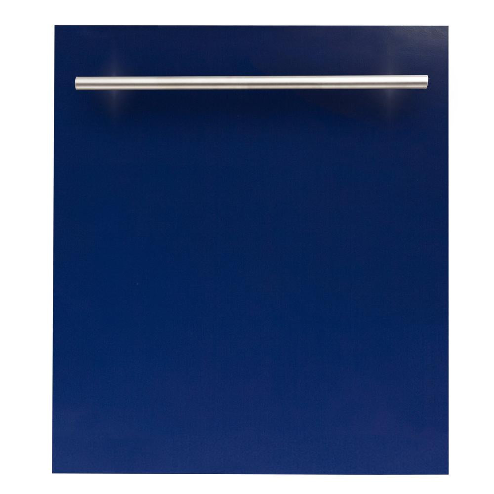 ZLINE 24 in. Top Control Dishwasher in Blue Gloss and Modern Style Handle, 52dBa (DW-BG-H-24)
