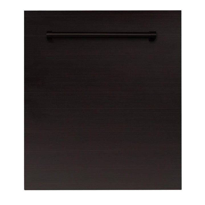 ZLINE 24 in. Top Control Dishwasher with Oil-Rubbed Bronze Panel and Traditional Style Handle, 52dBa (DW-ORB-H-24)