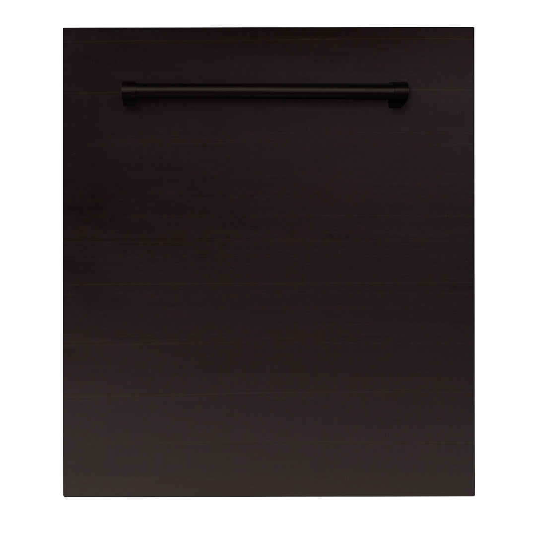 ZLINE 24 in. Top Control Dishwasher Oil-Rubbed Bronze with Stainless Steel Tub and Traditional Style Handle, DW-ORB-H-24