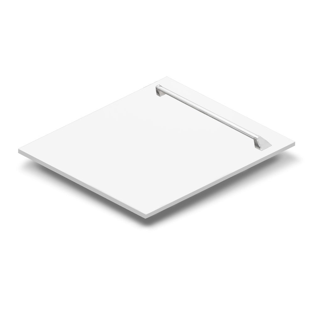 ZLINE 24 in. Tallac Series 3rd Rack Dishwasher with White Matte Panel and Traditional Handle, 51dBa (DWV-WM-24)