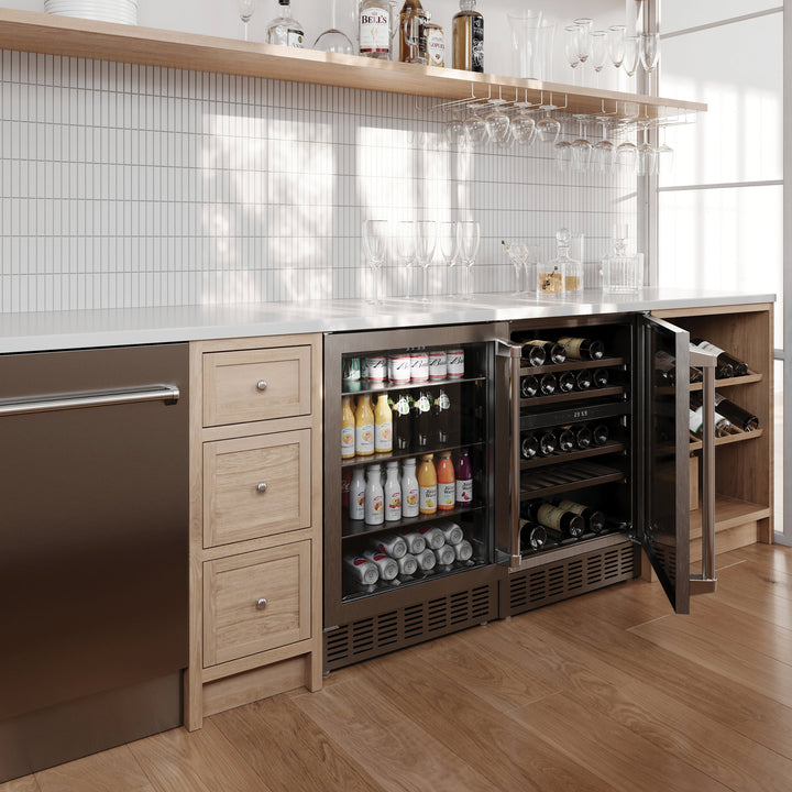 ZLINE 24" Monument 154 Can Beverage Fridge in Stainless Steel