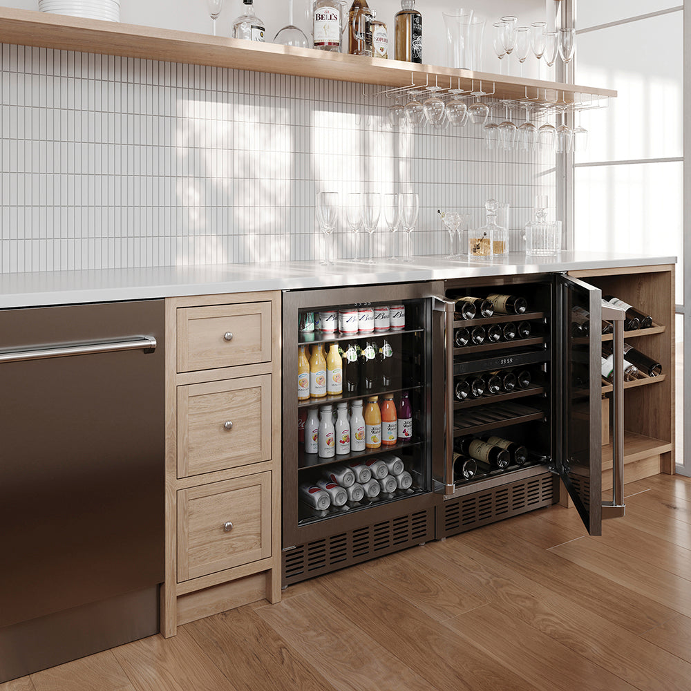 ZLINE 24 in. Monument 154 Can Beverage Fridge in Stainless Steel, Open Box-Excellent Condition