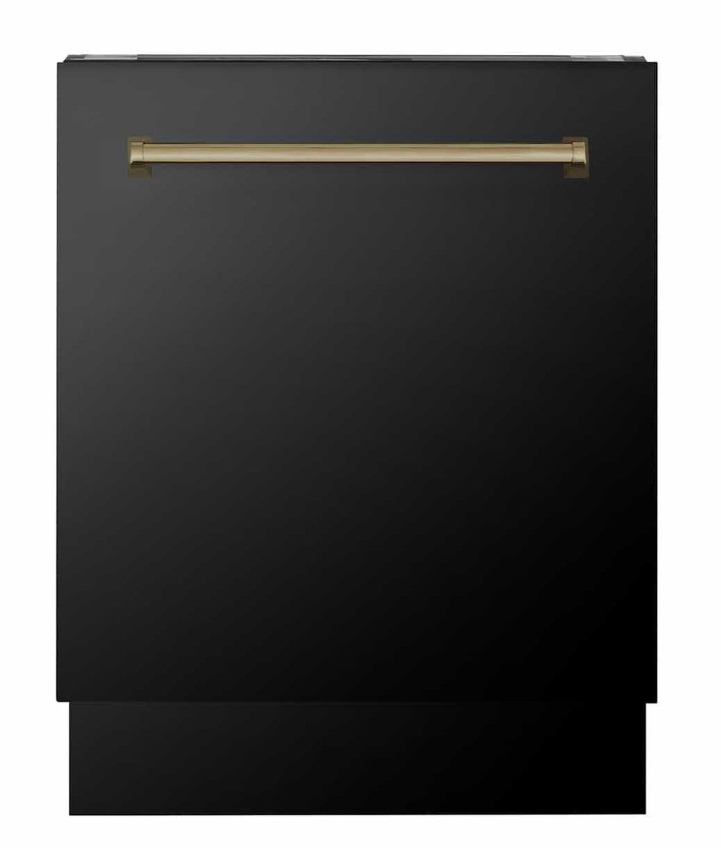 ZLINE 30" 4 Piece Black Range, Range Hood, Dishwasher &amp; Refrigerator