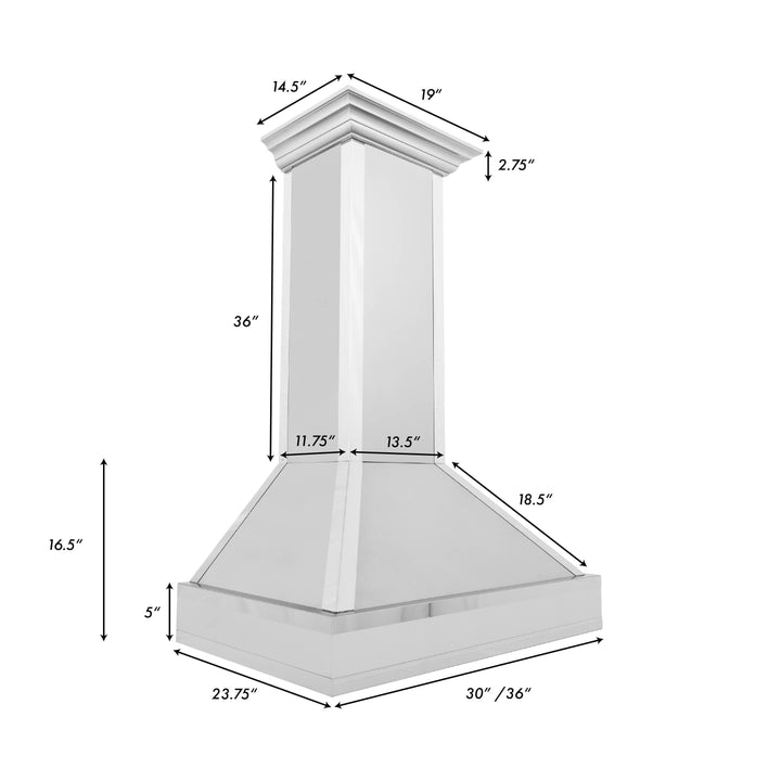ZLINE 30” Wall Mount Range Hood in DuraSnow® Finish Stainless Steel