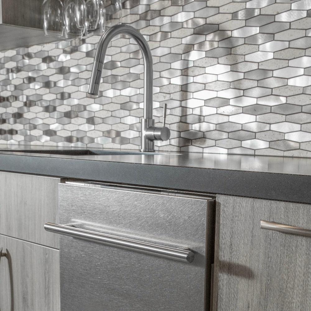 ZLINE Gemini Pull Down Single Handle Kitchen Faucet in Brushed Nickel (GEM-KF-BN)