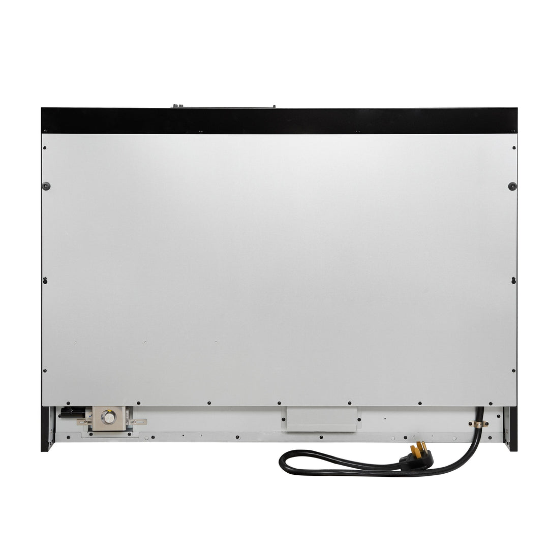 Forno Antico 48-Inch Dual Fuel Range, Black with Antique Brass Finish, 8 Burners, 94,000 BTU, 5.5 cu.ft. Double Ovens &amp; Griddle