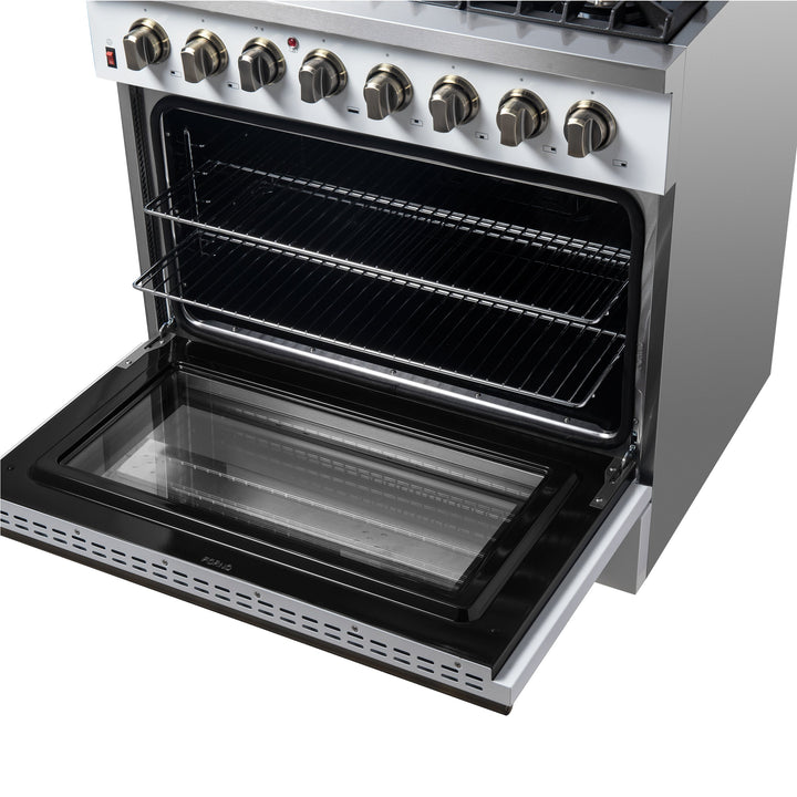 Forno Galiano 36" Freestanding Dual Fuel Range in White