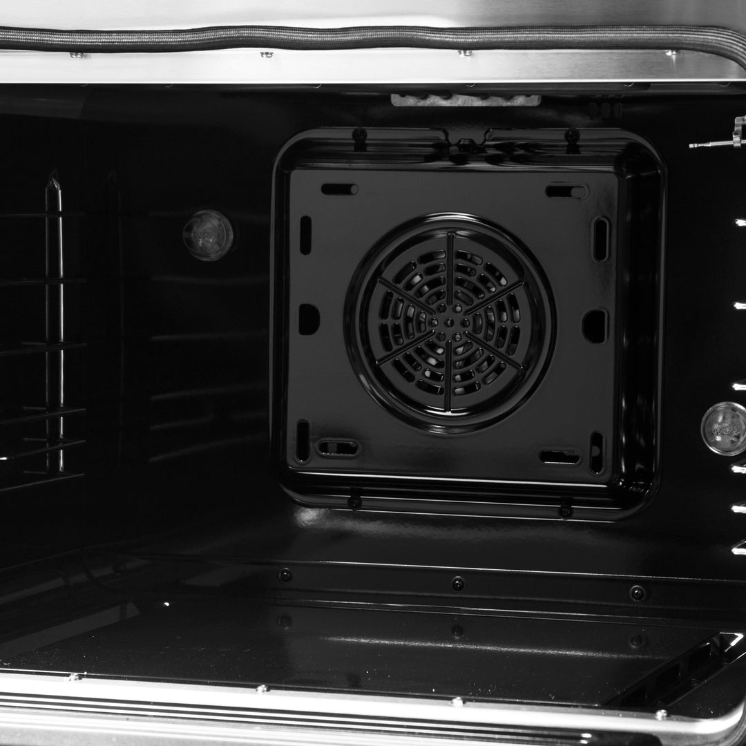 Galiano 48-inch Dual Fuel Range Black &amp; Antique Brass Design with 8 Sealed Burners 107,000 BTU, 6.58 cu. ft. double ovens &amp; Griddle