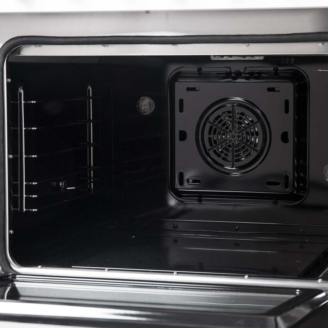 Galiano 48-inch Dual Fuel Range White &amp; Antique Brass Design with 8 Sealed Burners 107,000 BTU, 6.58 cu. ft. double ovens &amp; Griddle