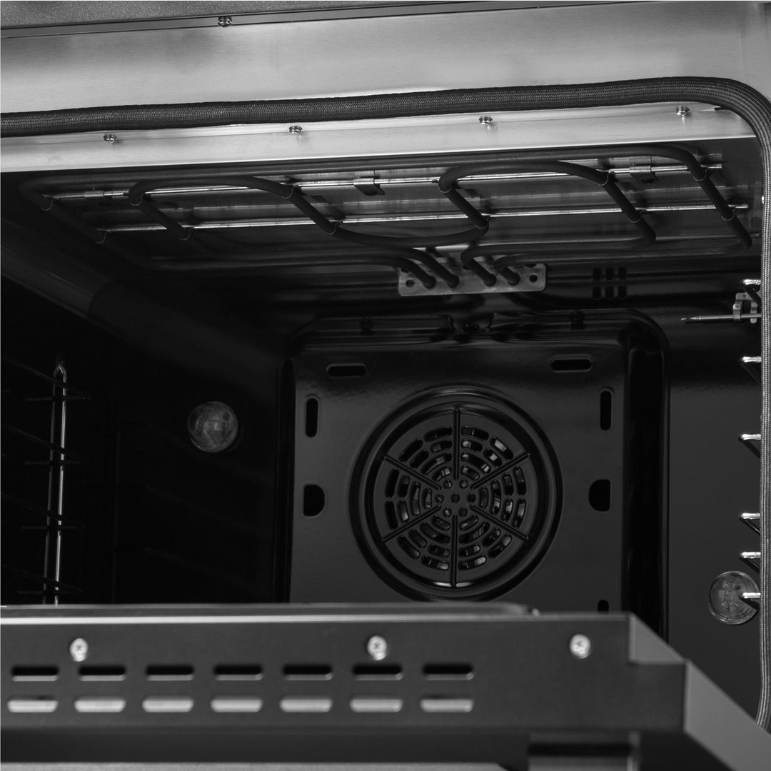 Forno Galiano 48-inch French Door Dual Fuel Range, Black &amp; Antique Brass Design, 8 Sealed Burners - 107,000 BTU, Griddle, 6.58 cu.ft. Double Ovens