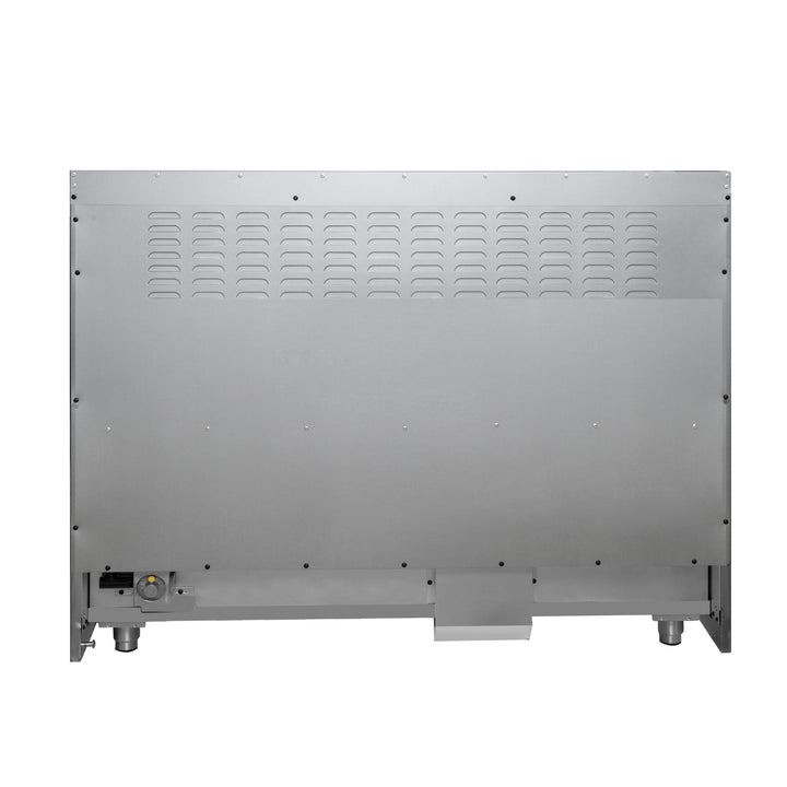 Forno Galiano 48-inch French Door Dual Fuel Range, White &amp; Antique Brass Design, 8 Sealed Burners - 107,000 BTU, Griddle, 6.58 cu.ft. Double Ovens