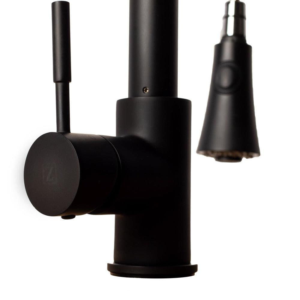 ZLINE Autograph Edition Edison Pull Down Single Handle Kitchen Faucet in Matte Black (EDS-KF-MB)