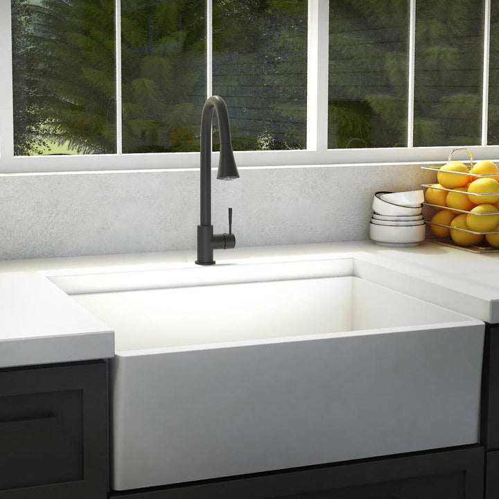 ZLINE Autograph Edition Edison Pull Down Single Handle Kitchen Faucet in Matte Black (EDS-KF-MB)