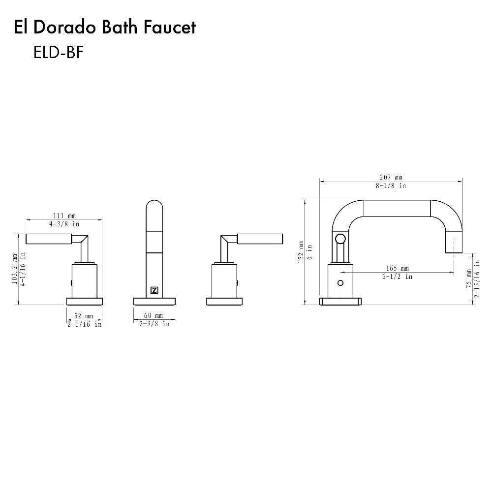 ZLINE Autograph Edition El Dorado Widespread Bath Faucet in Polished Gold (ELD-BF-PG)