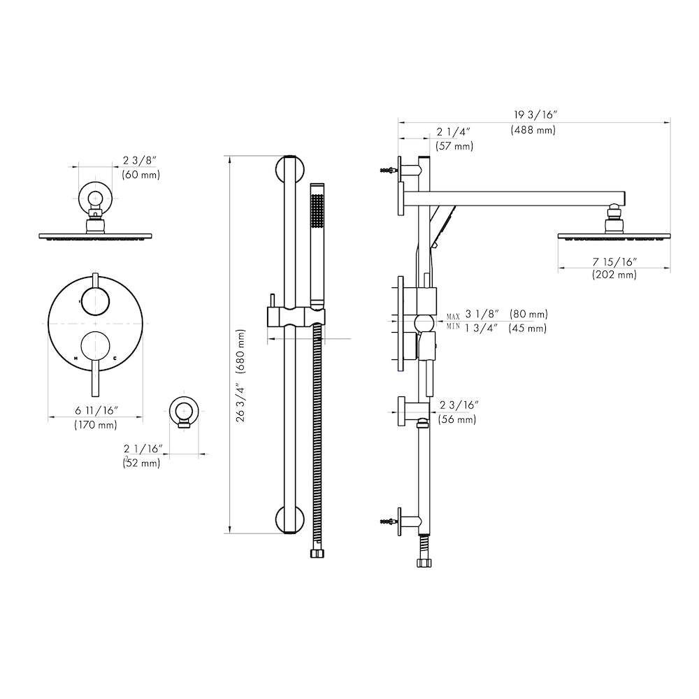 ZLINE Autograph Edition El Dorado Rainfall Shower System in Polished Gold (ELD-SHS-PG)