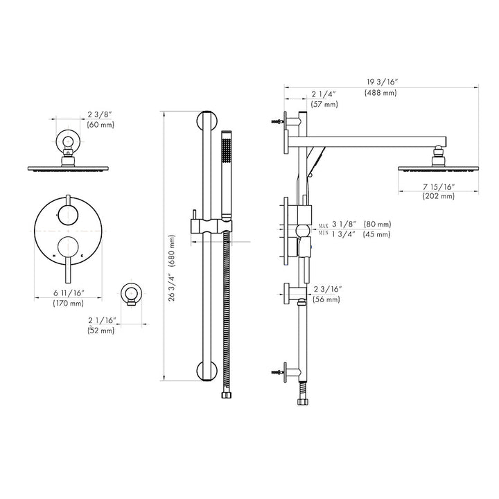 ZLINE Autograph Edition El Dorado Rainfall Shower System in Polished Gold (ELD-SHS-PG)