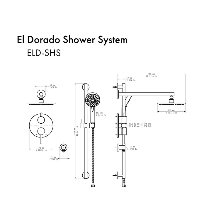 ZLINE El Dorado Shower System in Brushed Nickel, ELD-SHS-BN